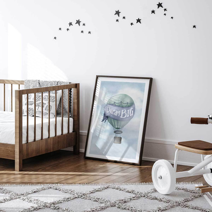Affiche enfant rêver grand bleu  Affiche sous cadre noir