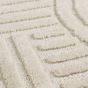 Tapis salon au motif géométrique en relief, design épuré, MANON