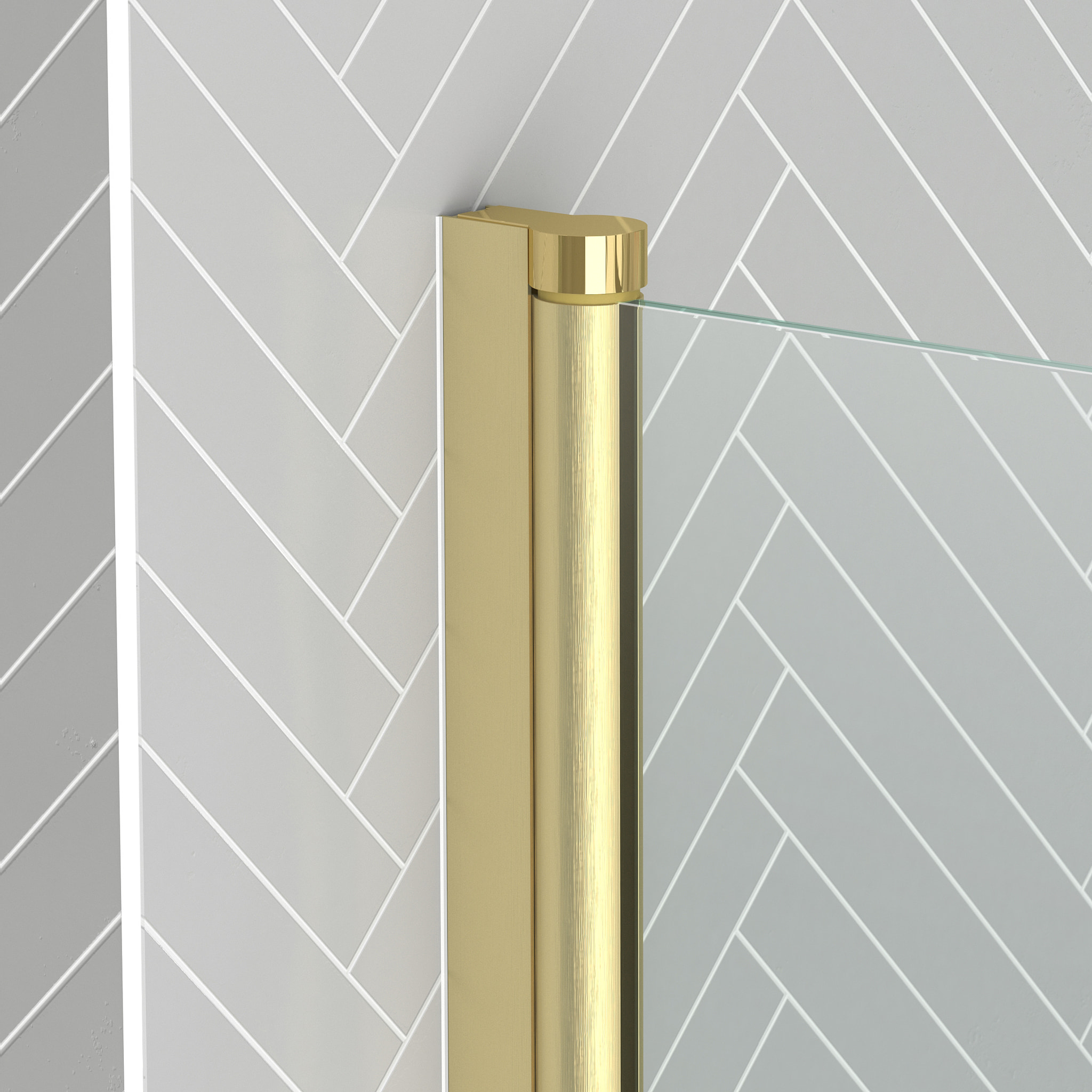 Pare baignoire Rabattable 70x120cm - Profilé finition Or Doré Brossé - Verre Trempé 4mm - ELEMENTARY