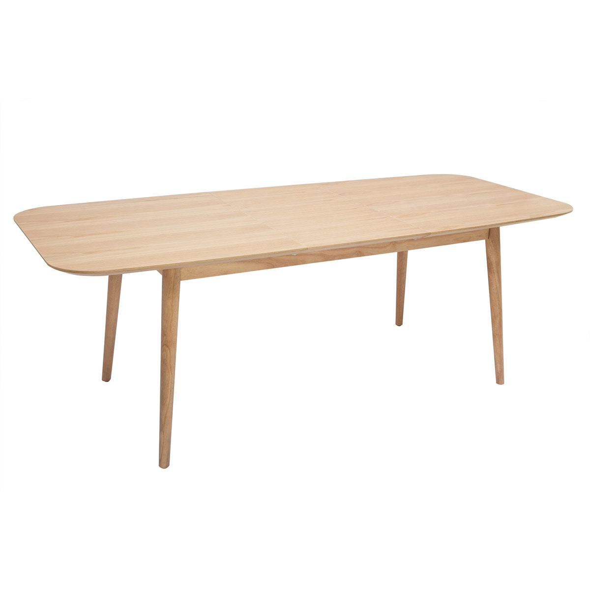 Table extensible rallonges intégrées rectangulaire en bois clair chêne L160-210 cm ANK