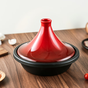 Tajine en fonte rouge 27cm