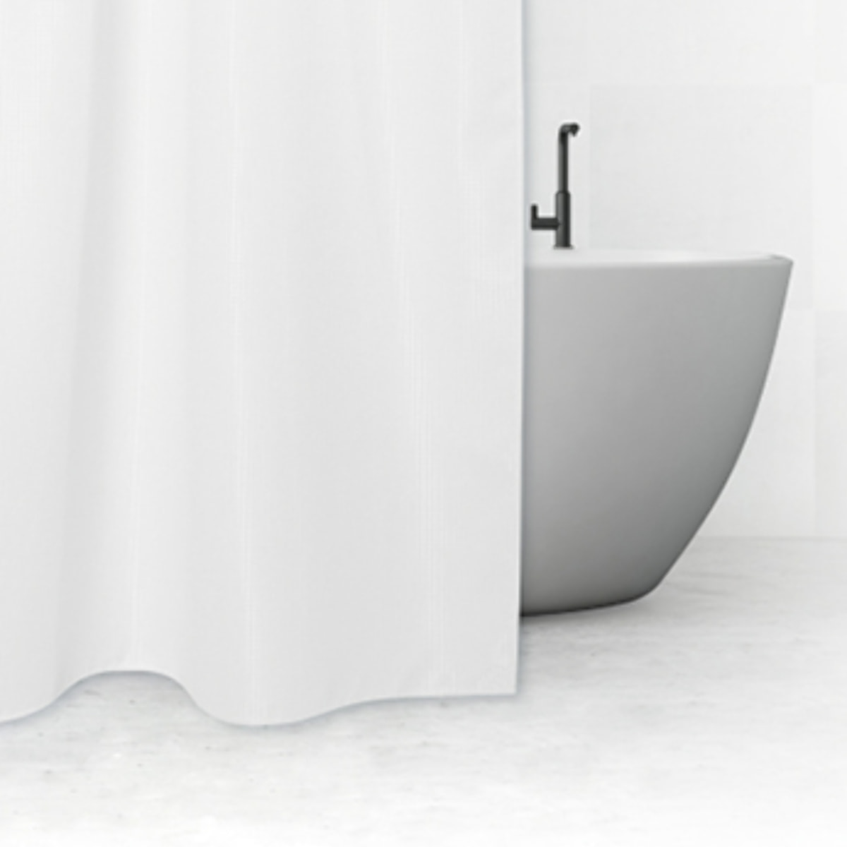 Rideau de douche 180x200cm "Modern Color" blanc