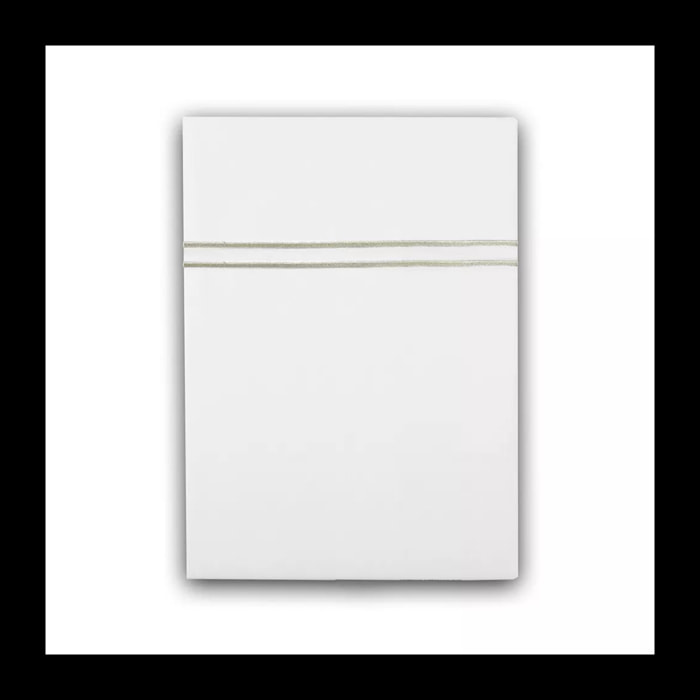 Drap plat satin de coton 115 g/m² jeu d'unis blanc Palais chic diamant
