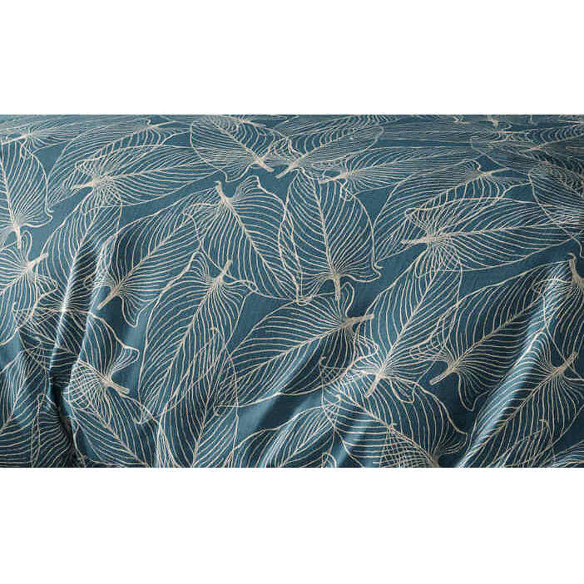 Parure housse de couette coton bleu