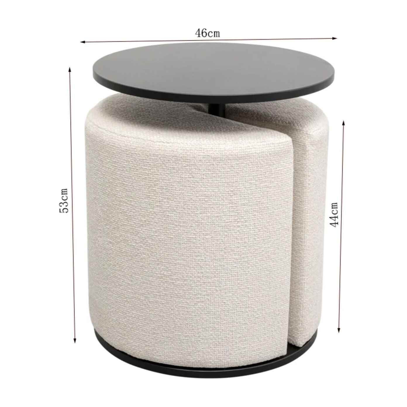 Table d'appoint et tabouret Better Together crème Kare Design
