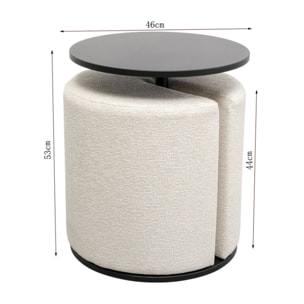 Table d'appoint et tabouret Better Together crème Kare Design