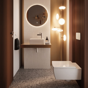Pack WC suspendu sans bride Memento 2.0 + abattant + plaque blanche + bâti VILLEROY ET BOCH