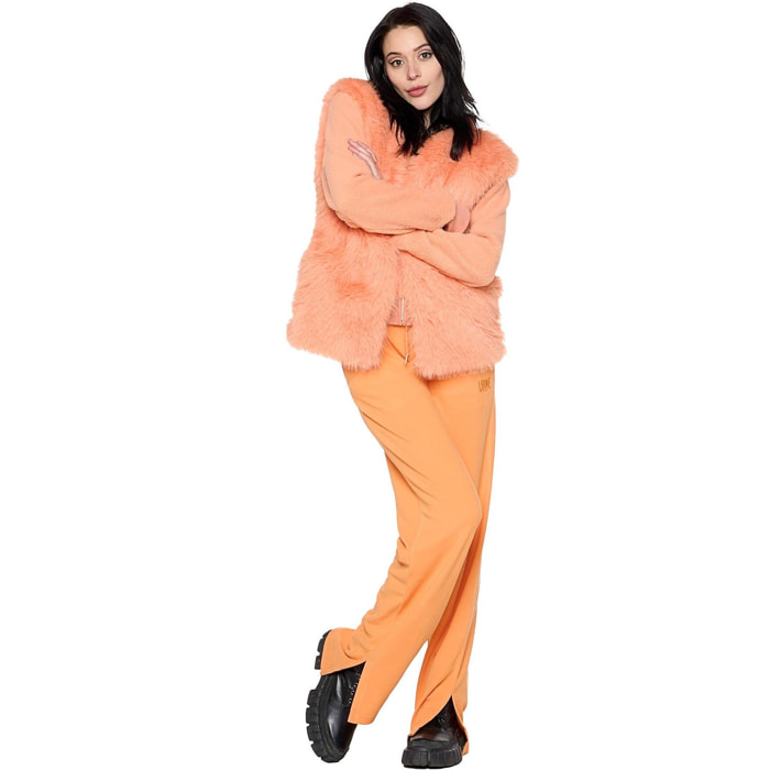 Chaqueta sin mangas de mujer de pelo largo "relajada"