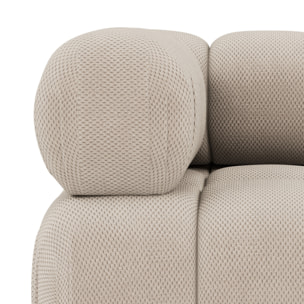 Ruby - module d'assise d'angle gauche en velours texturé - Beige