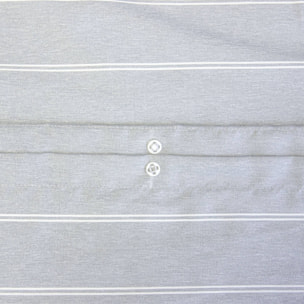 Parure de lit microfibre lavée 2 places rayures gris TIM