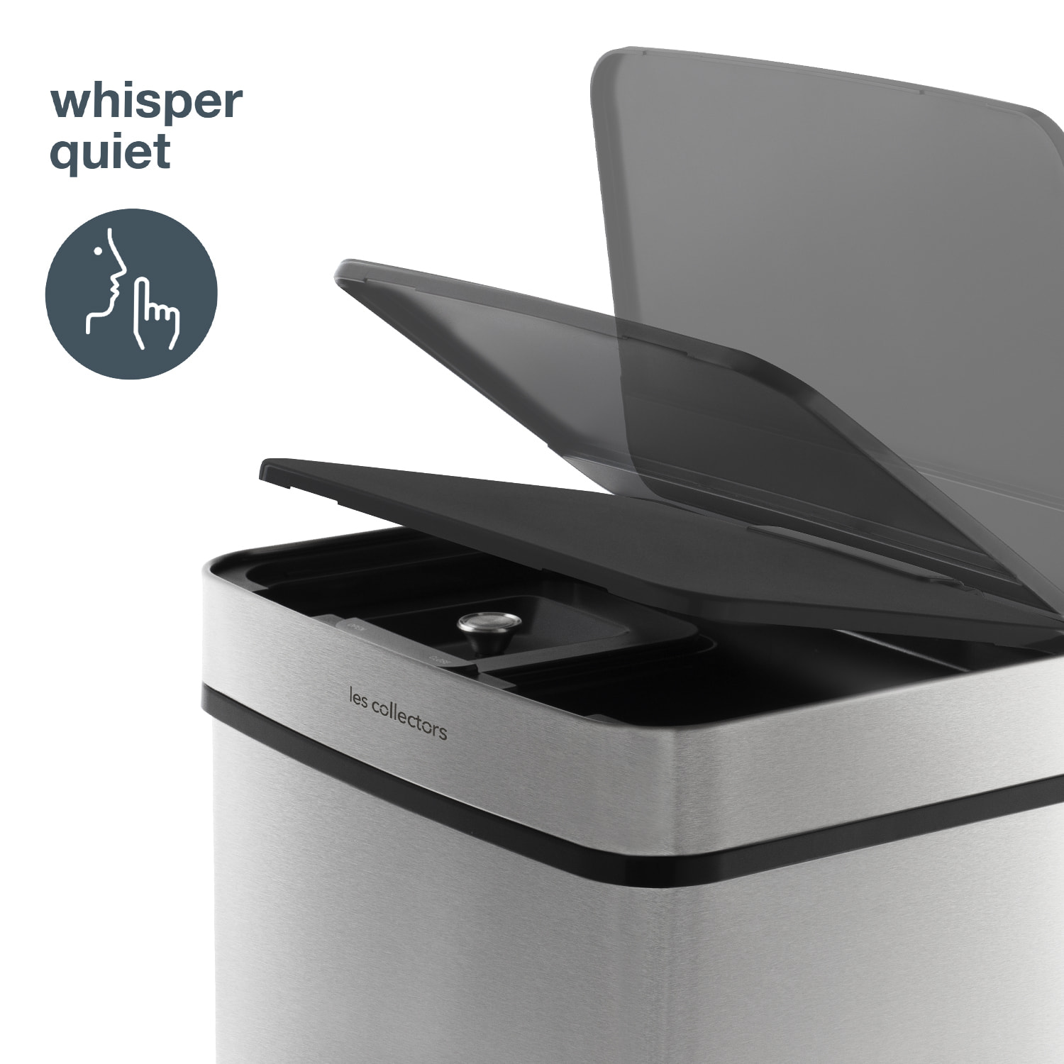 Papelera de Reciclaje N°1012 Les Collectors, 69Litros (47+11+11) 3 compartimentos, Acero inoxidable