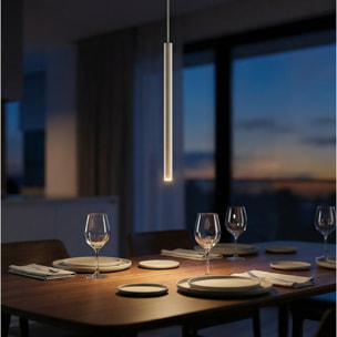 Lampada a sospensione SELTER in acciaio color mokka