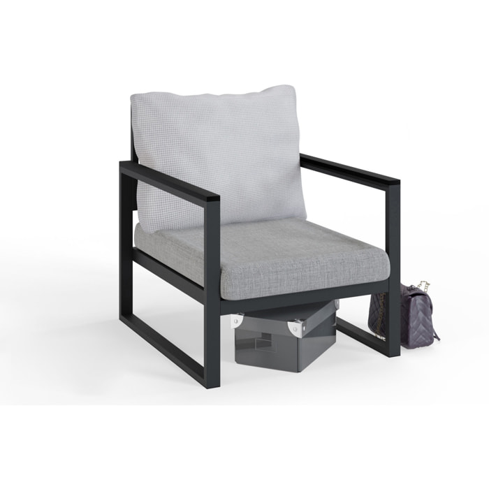 Sillón de jardín antracita-gris
