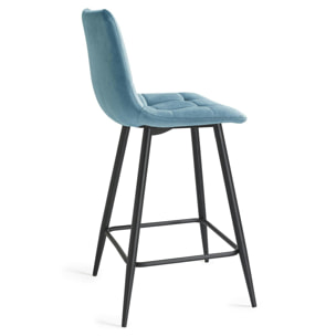 Chaise de bar en velours bleu (lot de 2) ALTA