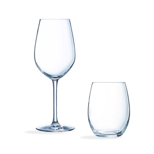 Ensemble 12 verres (verres à pied et verres à eau) Sequence  - Chef et Sommelier