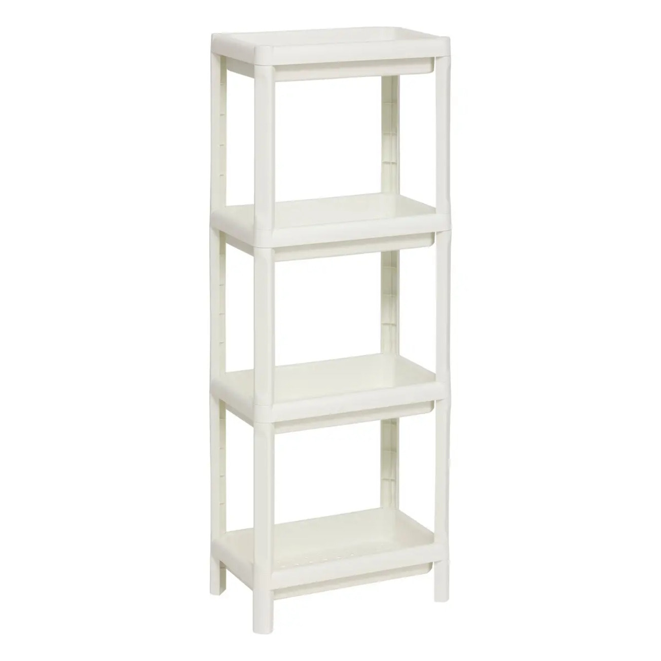 Étagère 4 niveaux en plastique blanc