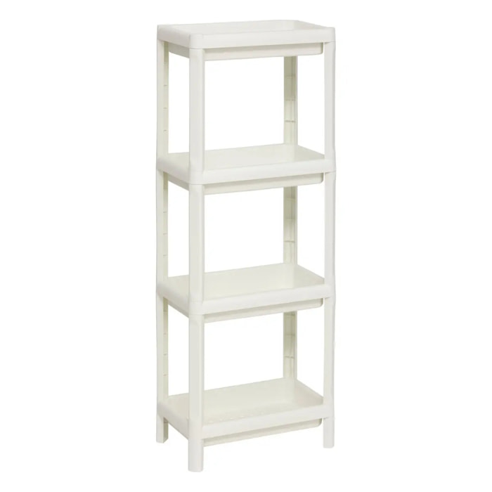 Étagère 4 niveaux en plastique blanc