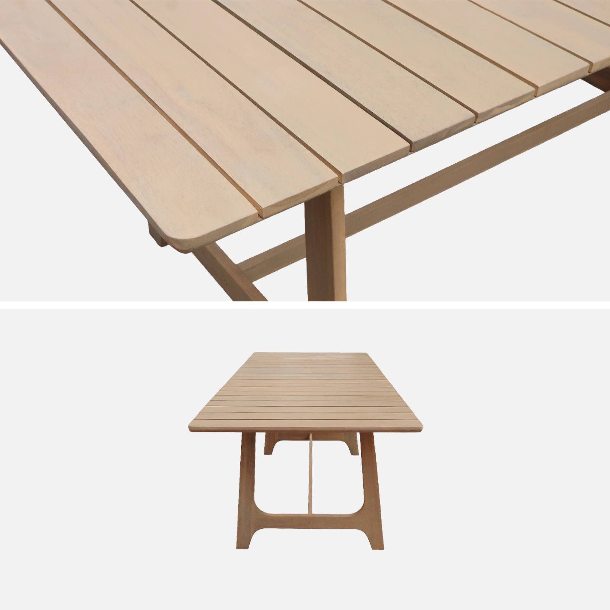 Table de jardin bois d'acacia 8 places AROHA