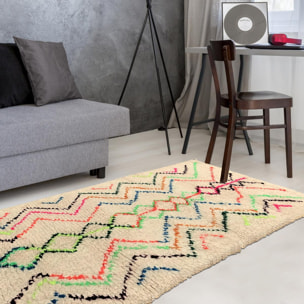 Authentique tapis berbère fait à la main en laine motif ethnic LIHE