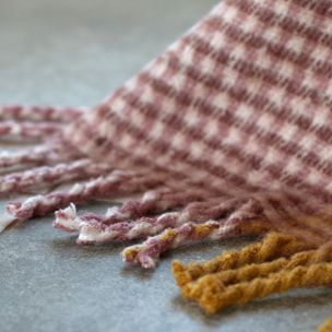 Plaid à carreaux aspect mohair doux - Marron Clair