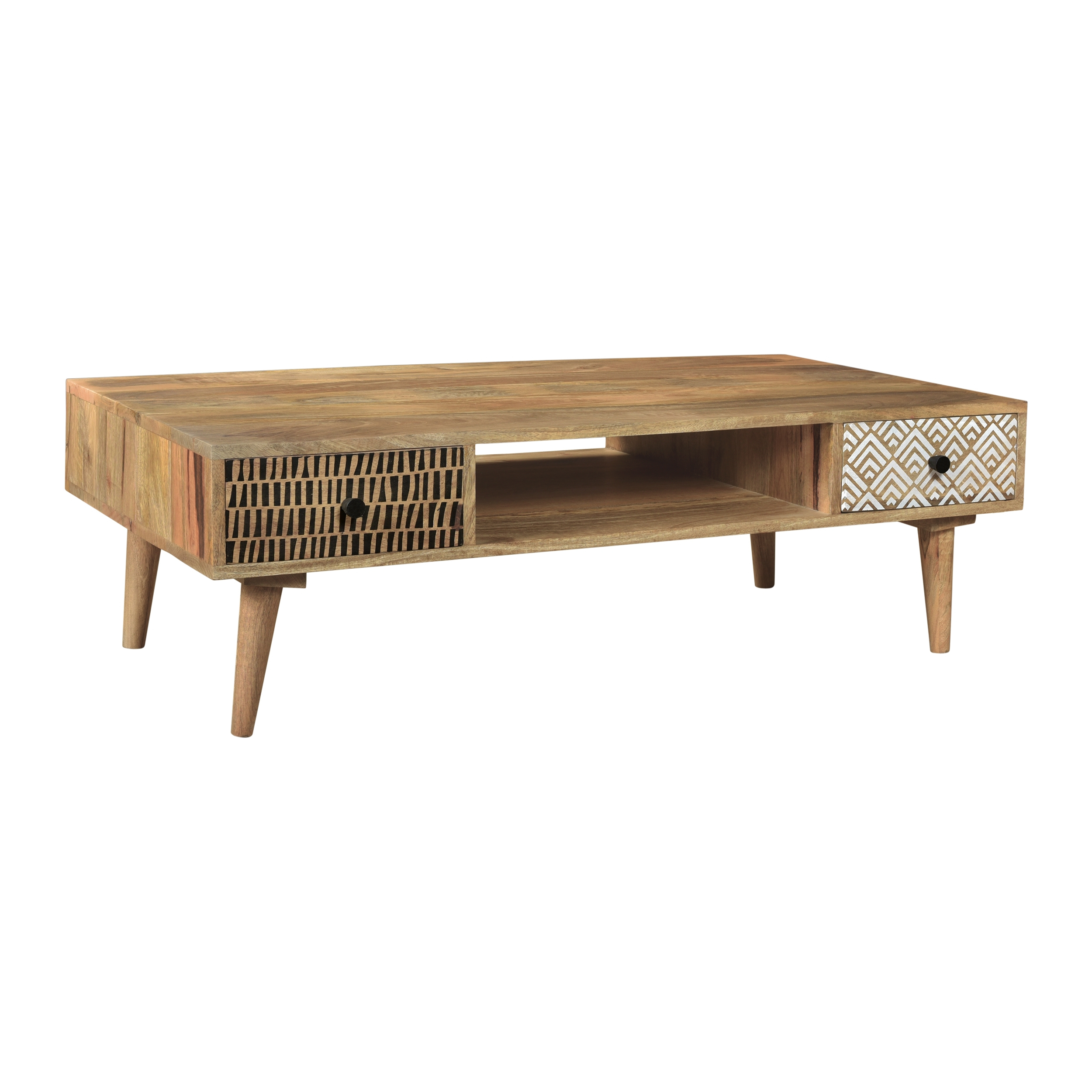 Table basse Tali en bois 2 tiroirs