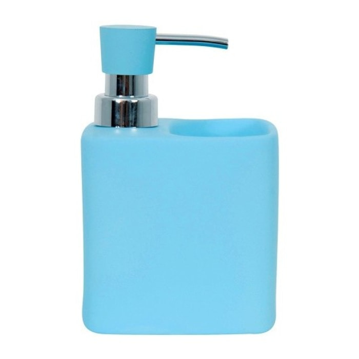 Distributeur de savon & Porte Eponge Céramique MALAGA Bleu ciel MSV