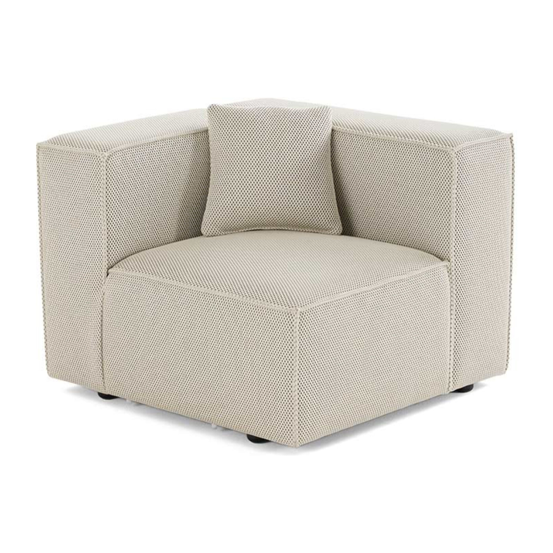 Arty - module d'assise droit - en tissu mailles 3D - Beige