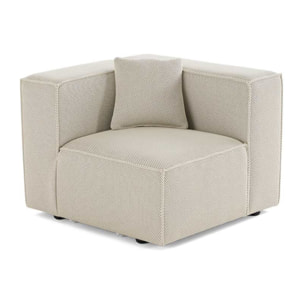 Arty - module d'assise droit - en tissu mailles 3D - Beige