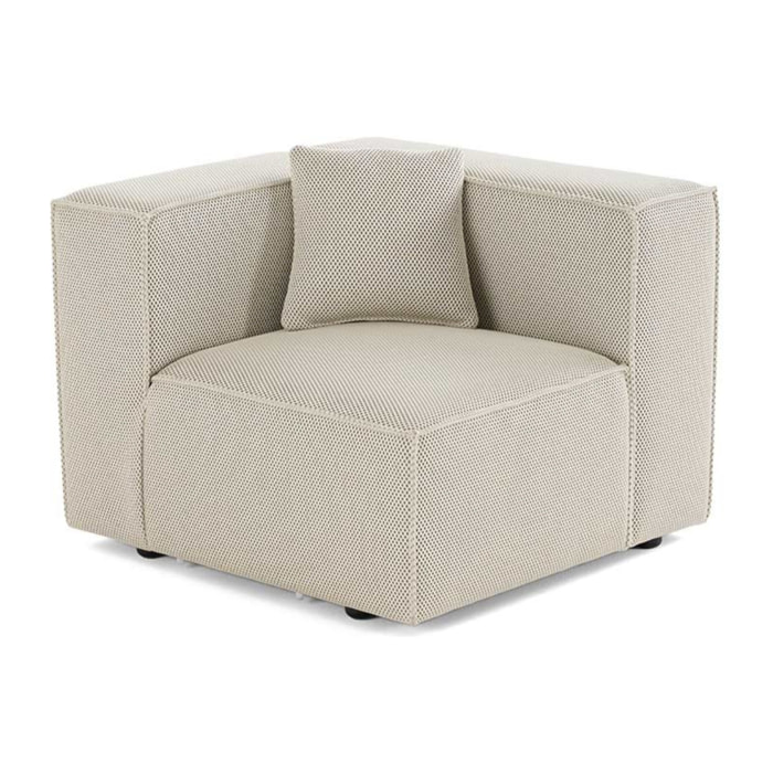 Arty - module d'assise droit - en tissu mailles 3D - Beige