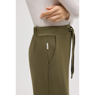 Pantaloni dritti fluidi verdi