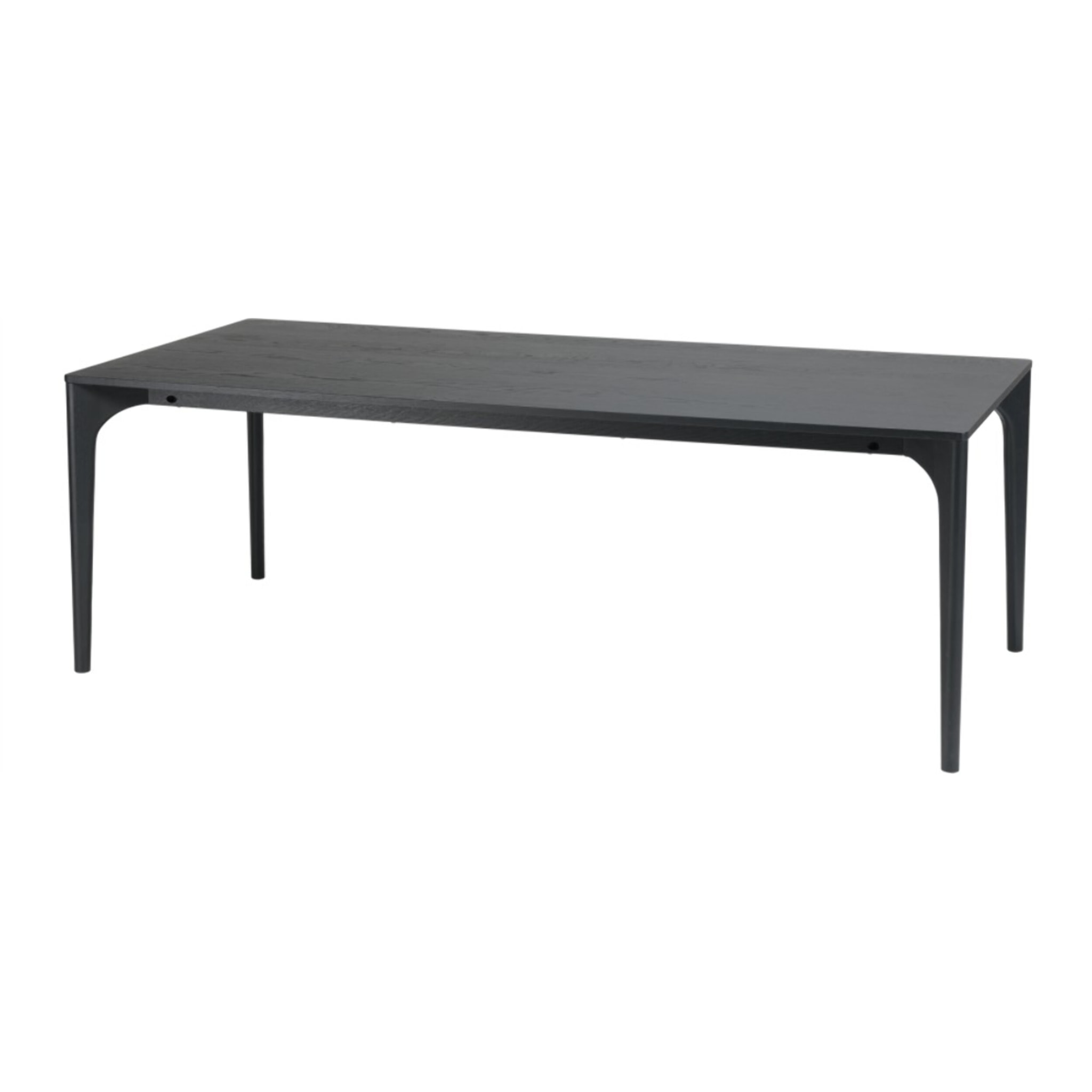 MAXENCE - Table à manger rect. 220x100cm noire pieds en chêne massif