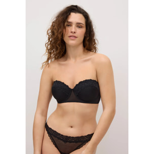 Reggiseno senza spalline multiposizione in pizzo nero