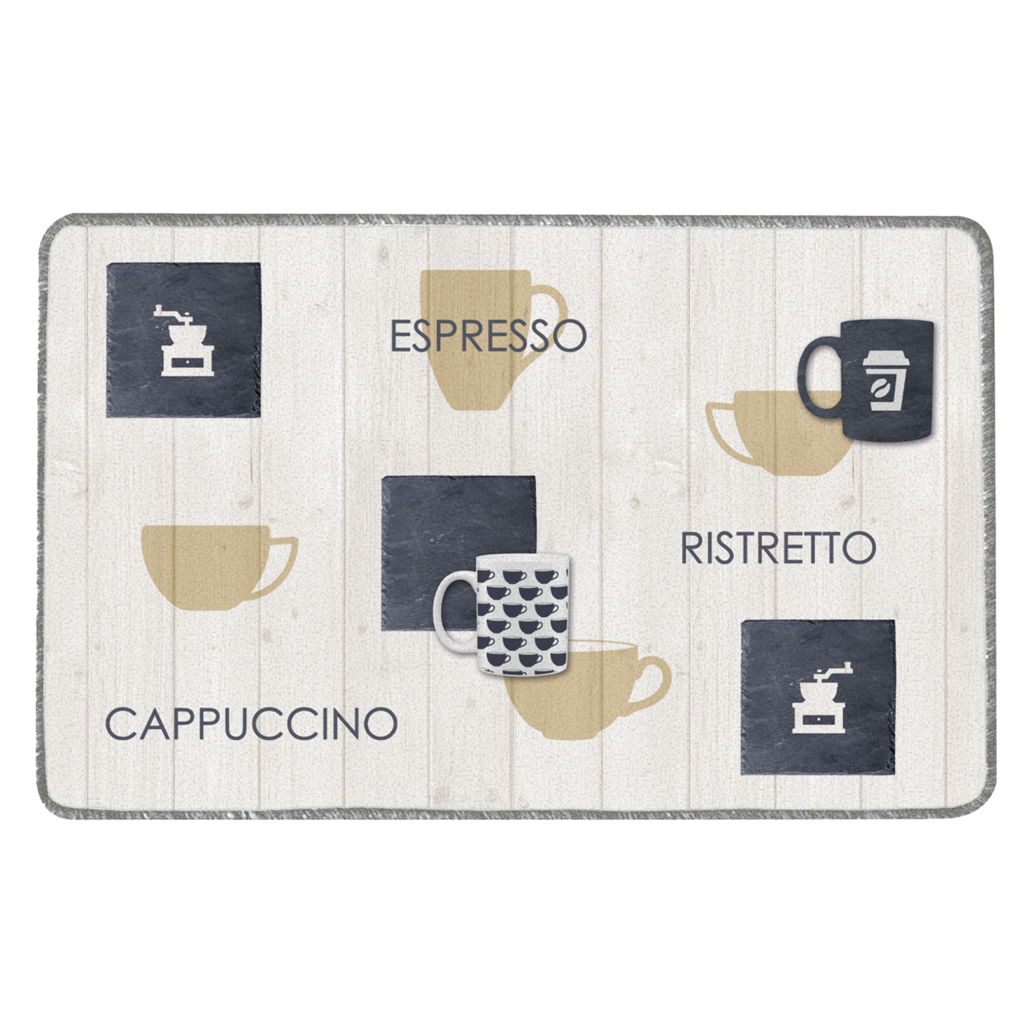 Tapis en polyamide motif grains de café - Marron Brun