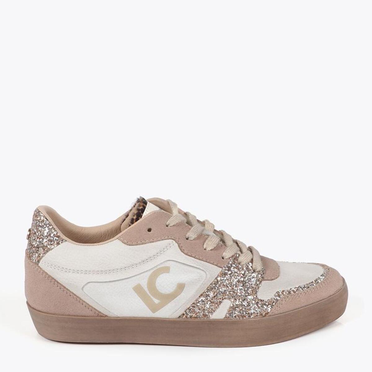 Sneaker con Zeppa Interna e Dettagli in Pelle