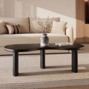 Table basse organique en bois massif de mindi noir - Brandan