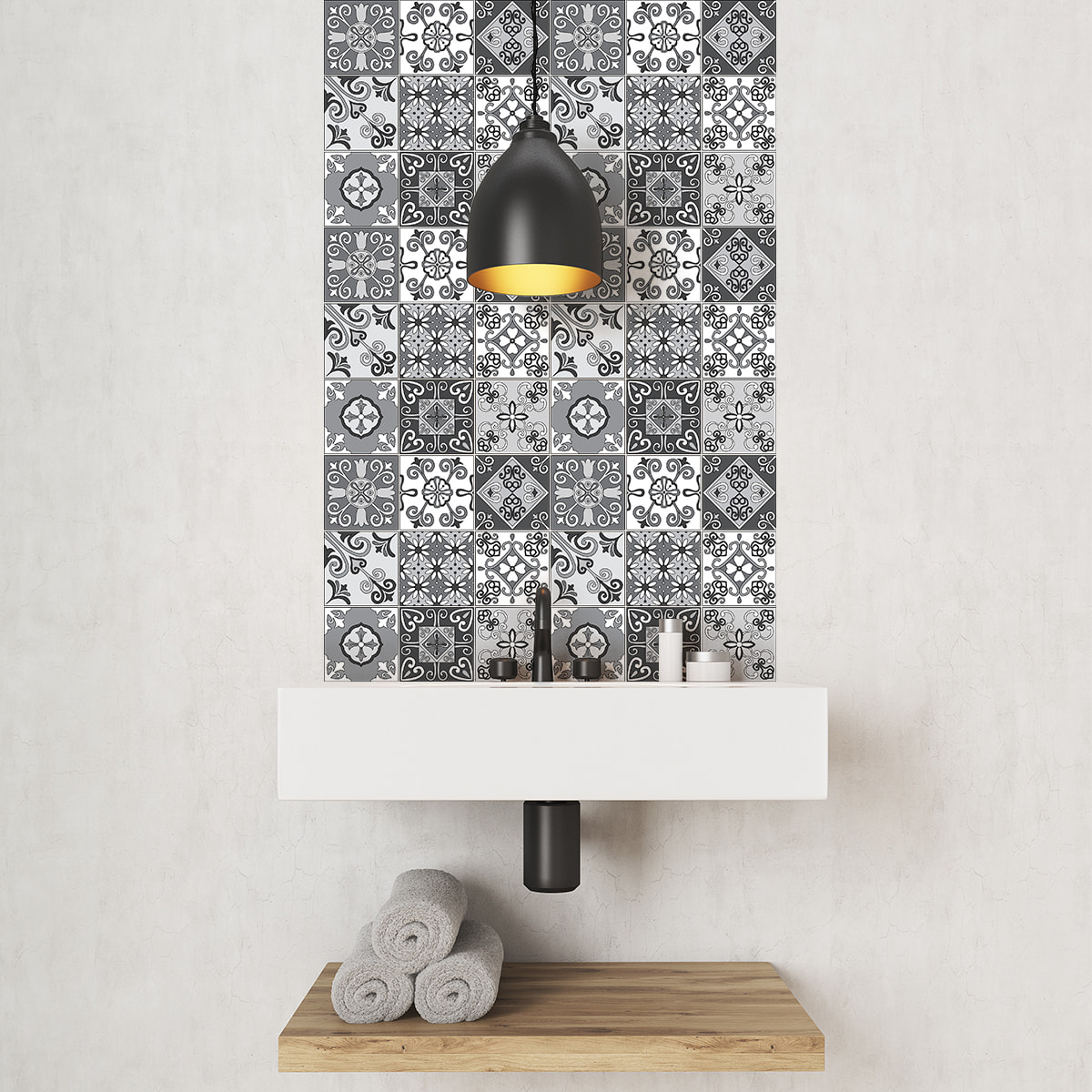 Stickers muraux - Sticker Mural Carrelage adhésif Cuisine Salle de Bain - 9 STICKERS CARREAUX DE CIMENT AZULEJOS BELLO