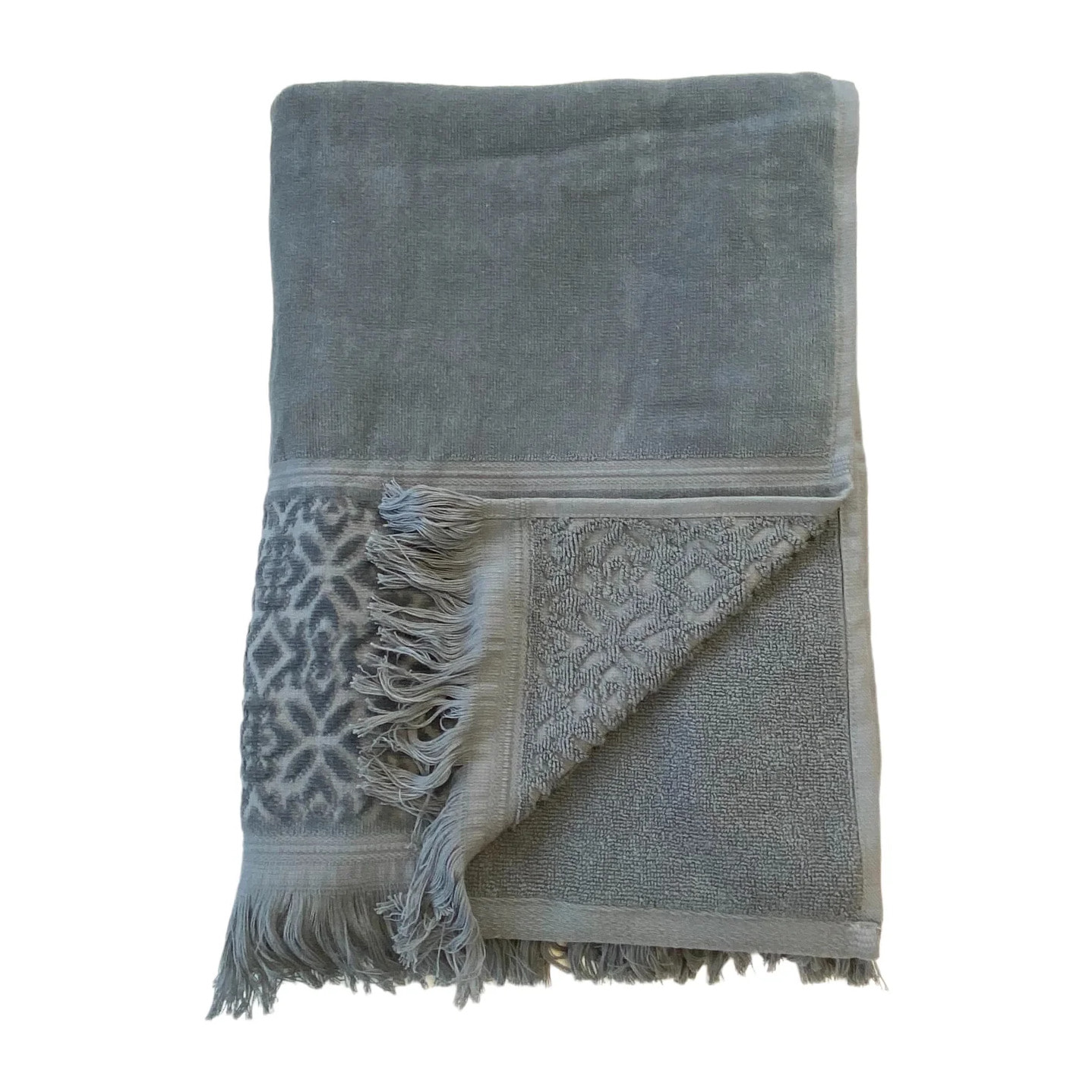 Serviette de bain éponge velours unie - Romance Gris - 90x170cm - 460g/m²