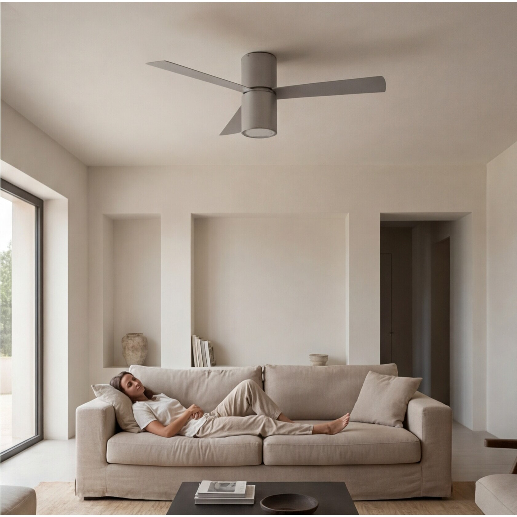 Forlight Ventilador IP20 Formentera E27 23W Gris Blanco