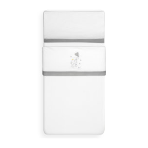 Juego de Sábanas de Cuna Coralina Elefante Globo Corazón