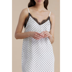 Camicia da notte donna in viscosa bretellina articolo pois Noidinotte