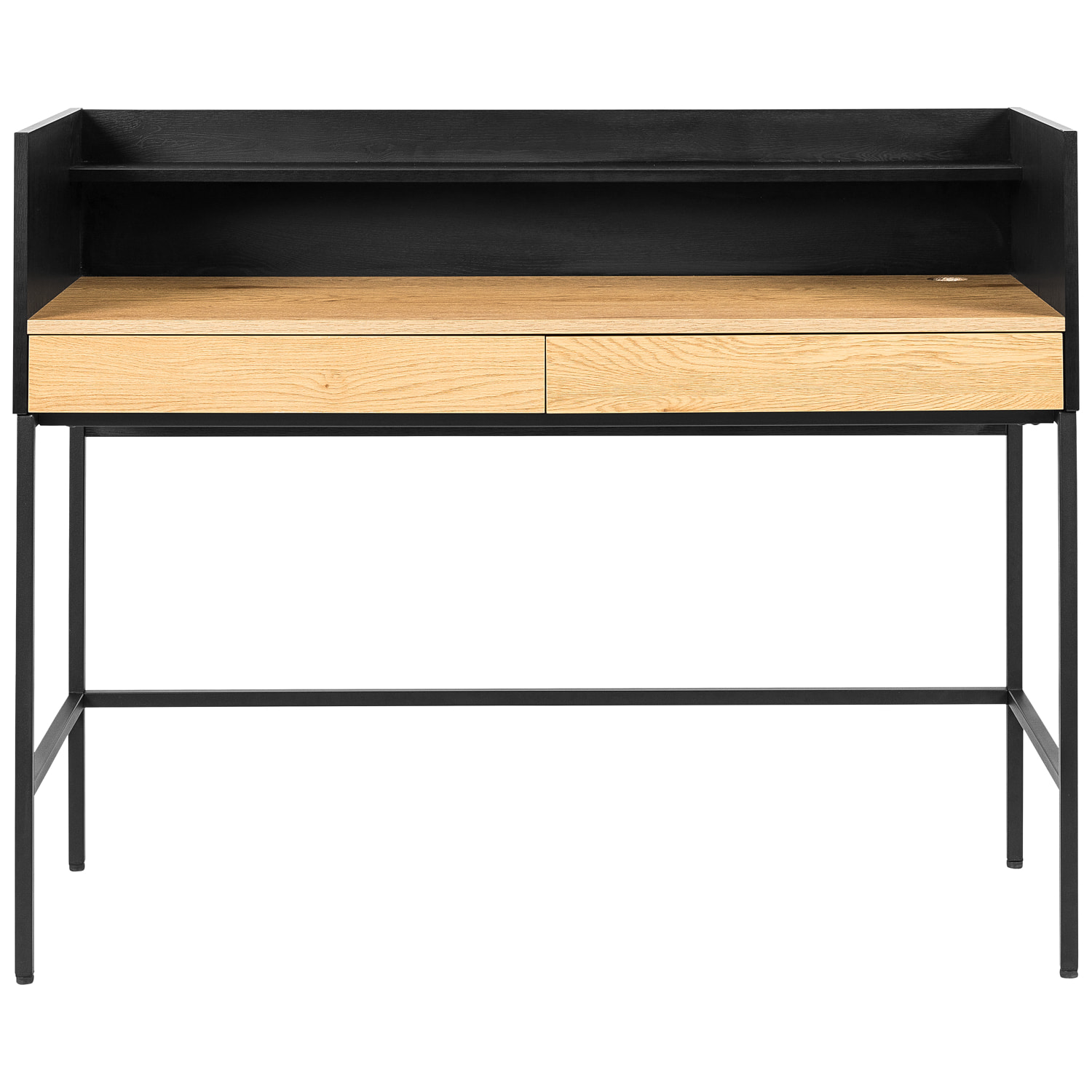 Bureau bois et noir 2 tiroirs ARTHUR