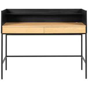 Bureau bois et noir 2 tiroirs ARTHUR