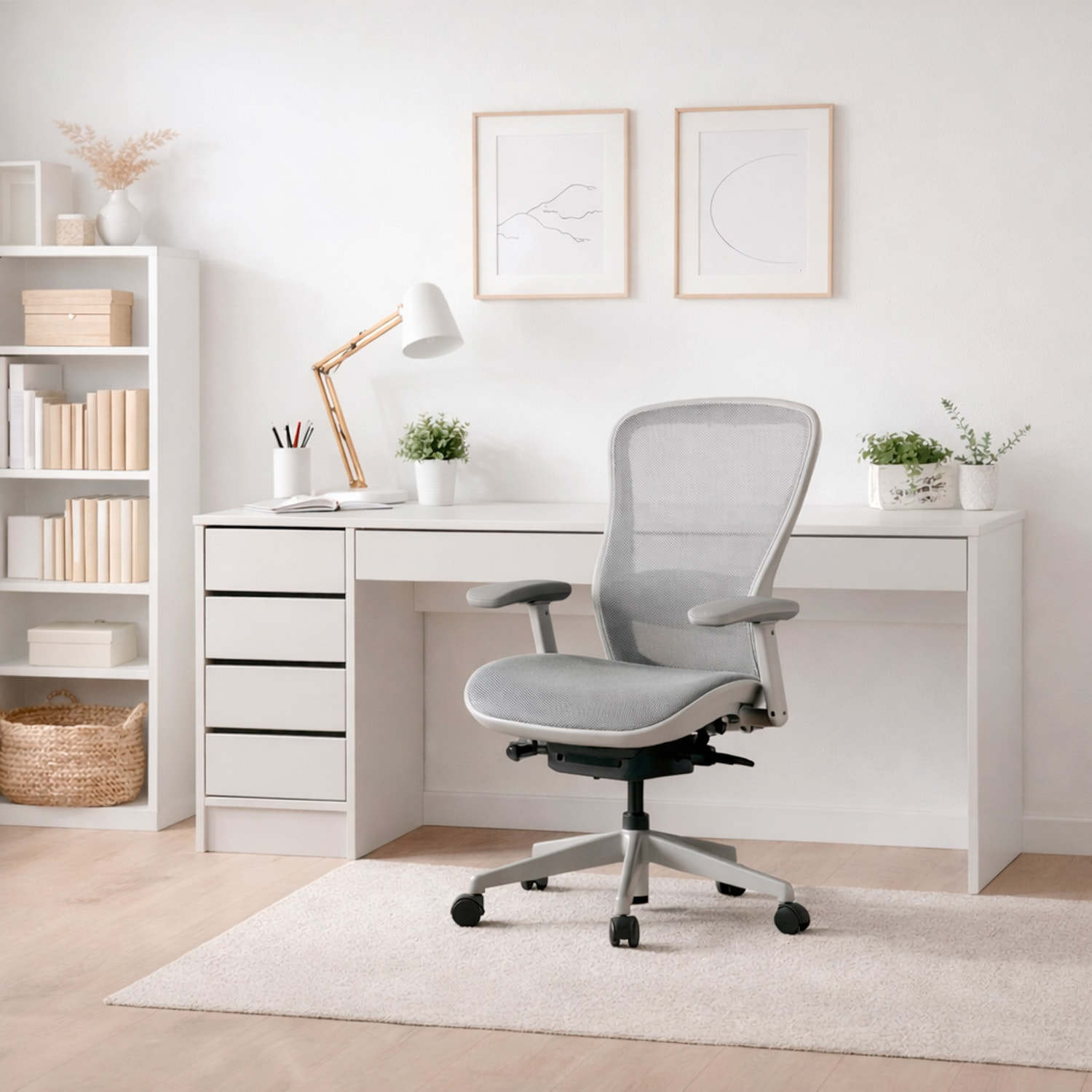 Scrivania moderna con 4 cassetti 1 cassettone centrale Scrittoio da Studio o Ufficio 120 x 75 x 55 cm Cashmere