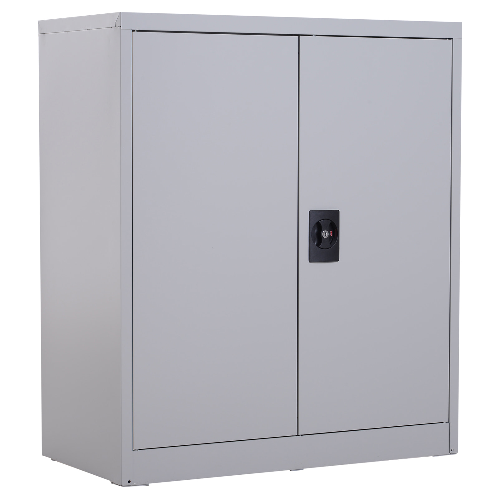 Armoire de bureau métal verrouillable 2 portes étagère gris