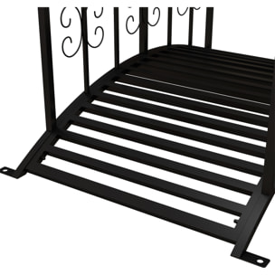 Pont de jardin métal noir style antique garde-corps latéraux max. 120 Kg