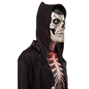 MÁSCARA CALAVERA FANTASMA LÁTEX CON CAPUCHA