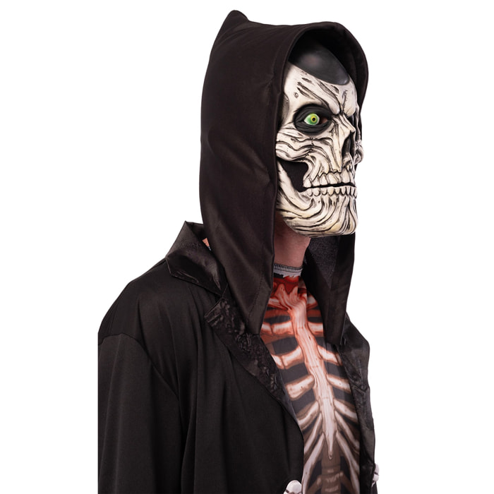 MÁSCARA CALAVERA FANTASMA LÁTEX CON CAPUCHA