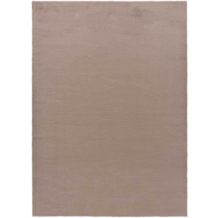 XIANA Alfombra lisa lavable de tacto suave en color marron, varias medidas disponibles.