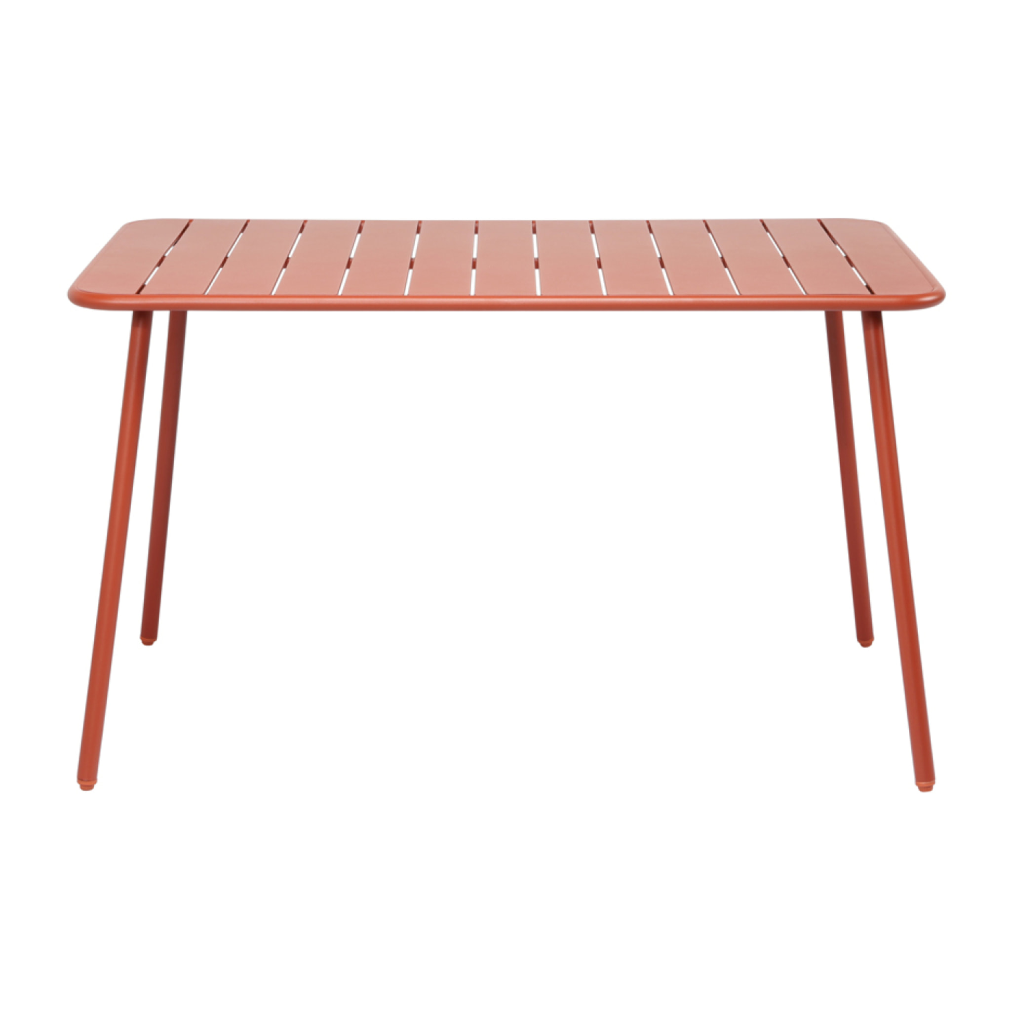 EVORA Table salon de jardin repas 4 à 6 places 120x70cm terracotta