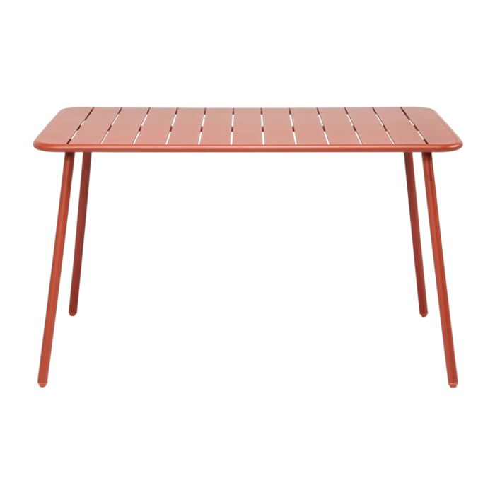 EVORA Table salon de jardin repas 4 à 6 places 120x70cm terracotta